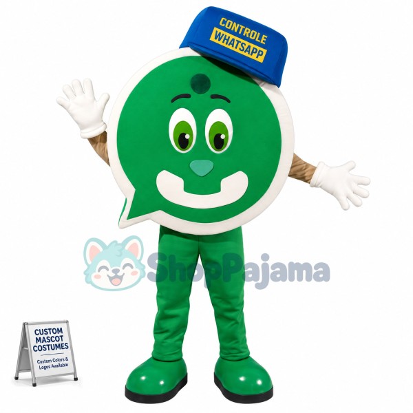 Green Logo of Communication Software Mascot Costume