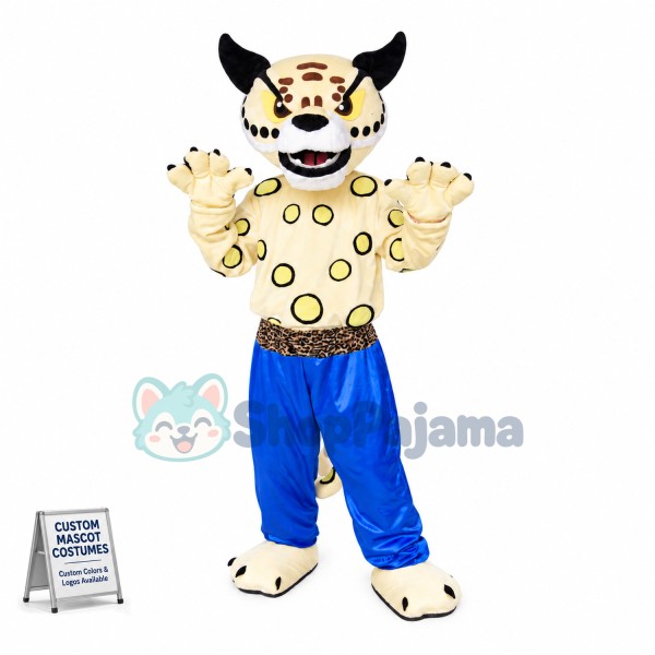 Swift Leopard With Blue Sports Pants Mascot Costume