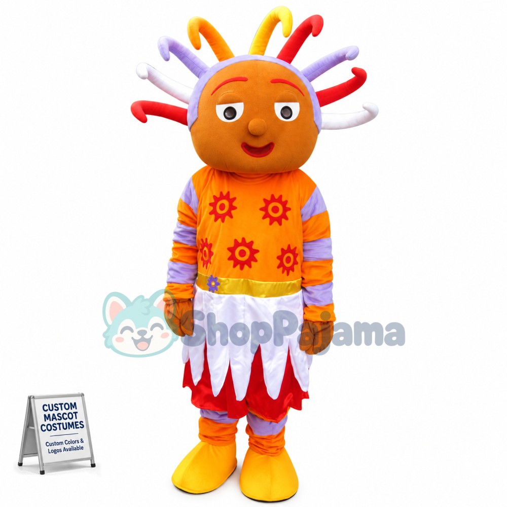 Upsy Daisy With Stamen Hair Cartoon Mascot Costume