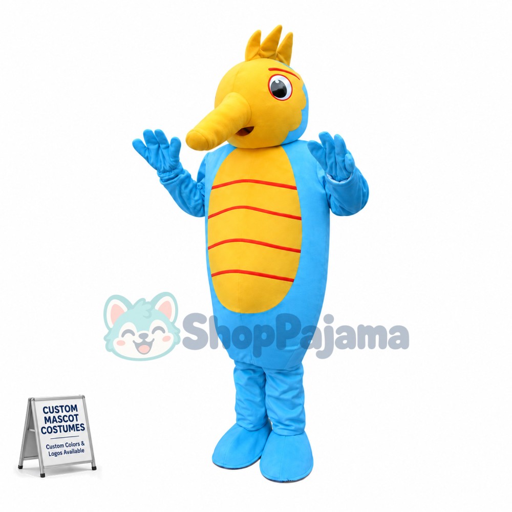 Standing Long-nosed Seahorse Mascot Costume
