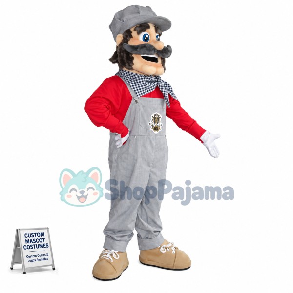 Tired Old Milkman On The Farm Mascot Costume