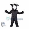 Black Cow With Asymmetric Horns Mascot Costume