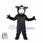 Black Cow With Asymmetric Horns Mascot Costume
