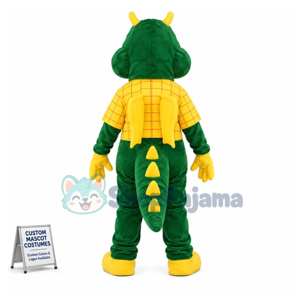 Green Dragon Mascot Adult Costume 