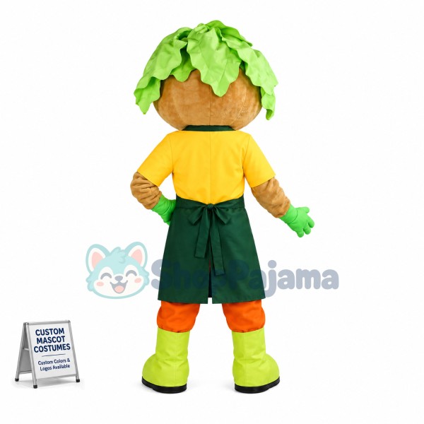 Lovely Gardener Lettuce Man Mascot Costume 