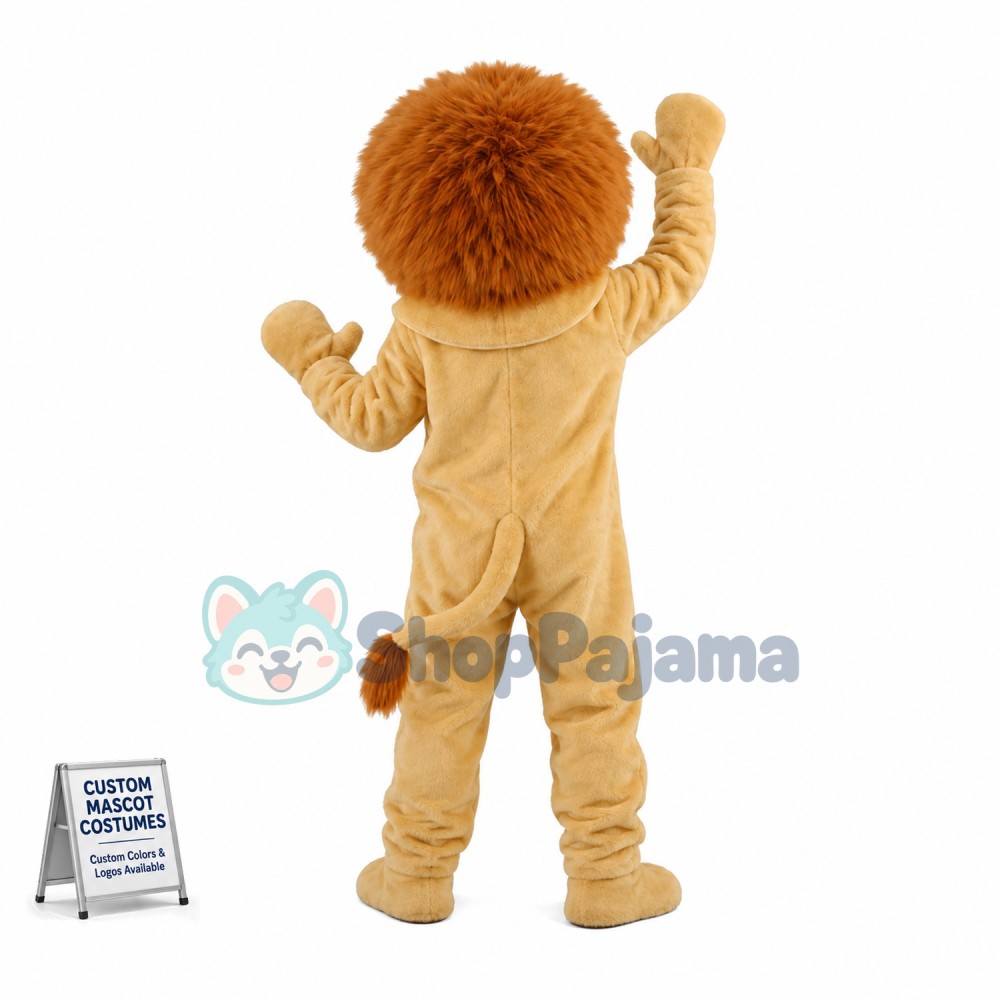 Beige Lion Mascot Costume