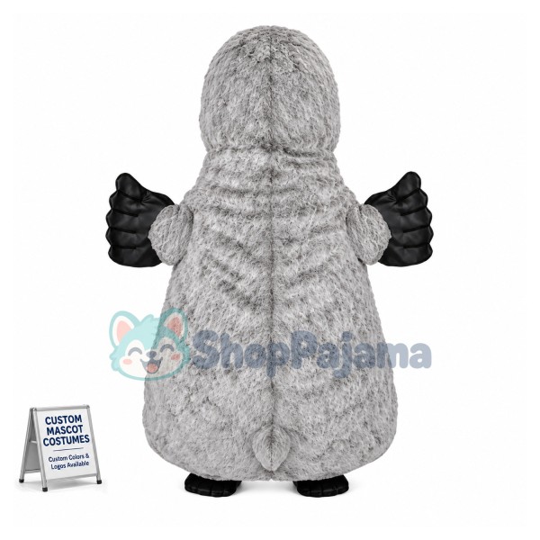 Grey Walrus Mascot Costume 