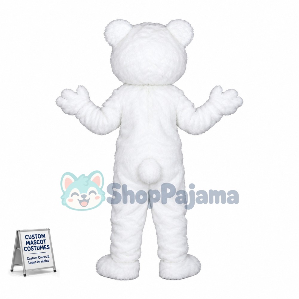 Adorable White Bear Mascot Costume