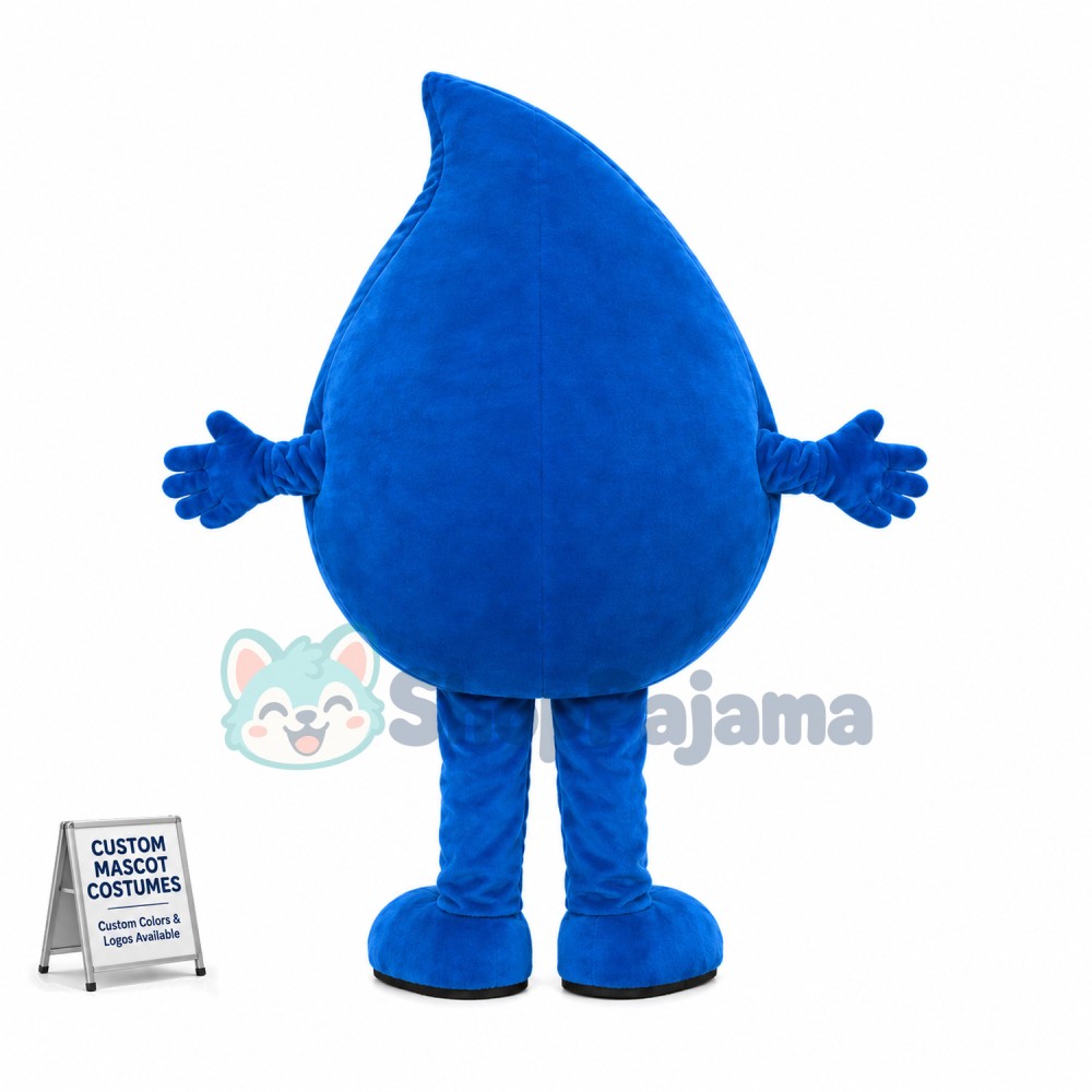 Deluxe Cartoon Blue Water Drop Mascot Costume 
