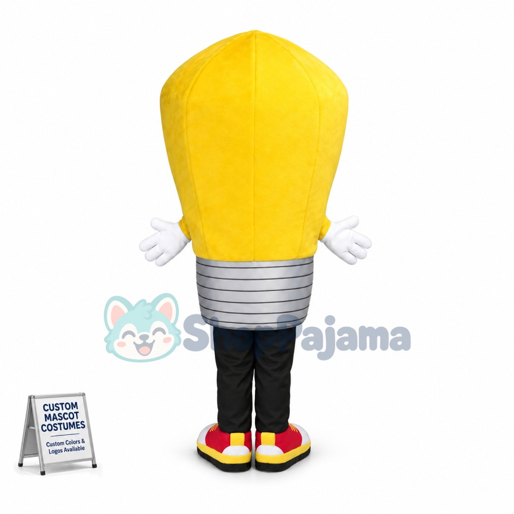 Deluxe Cartoon Yellow Light Bulb Mascot Costume 