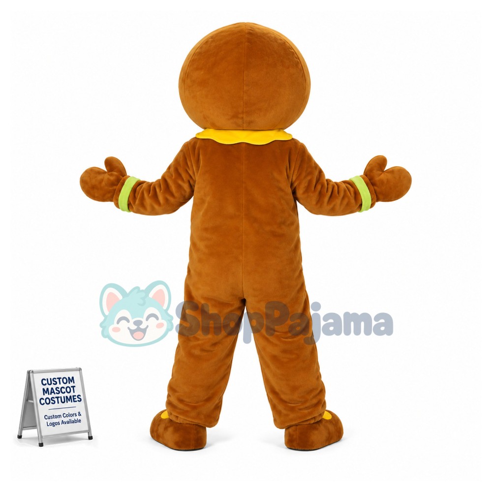 Adult Size Gingerbread Man Mascot Costume 