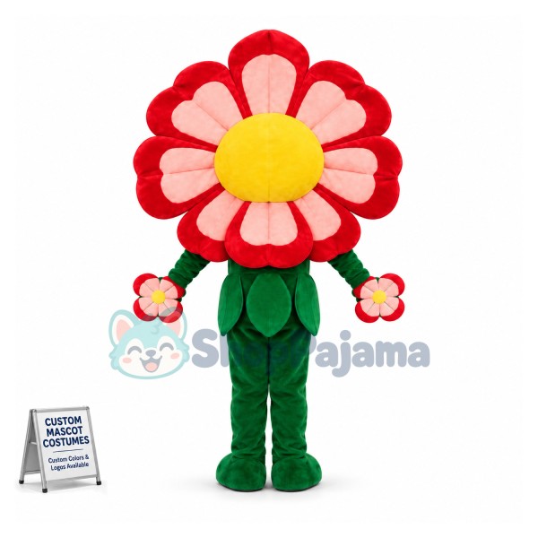 Cartoon Flower Mascot Adult Costume	