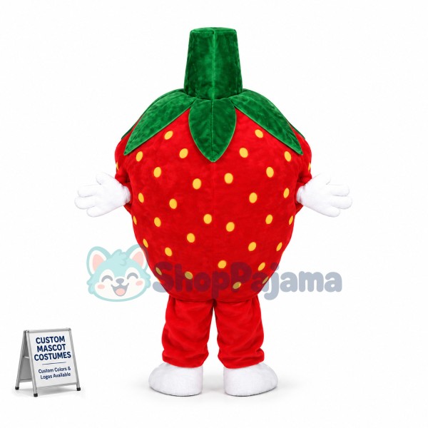 Deluxe Cartoon Strawberry Lightweight Mascot Adult Costume