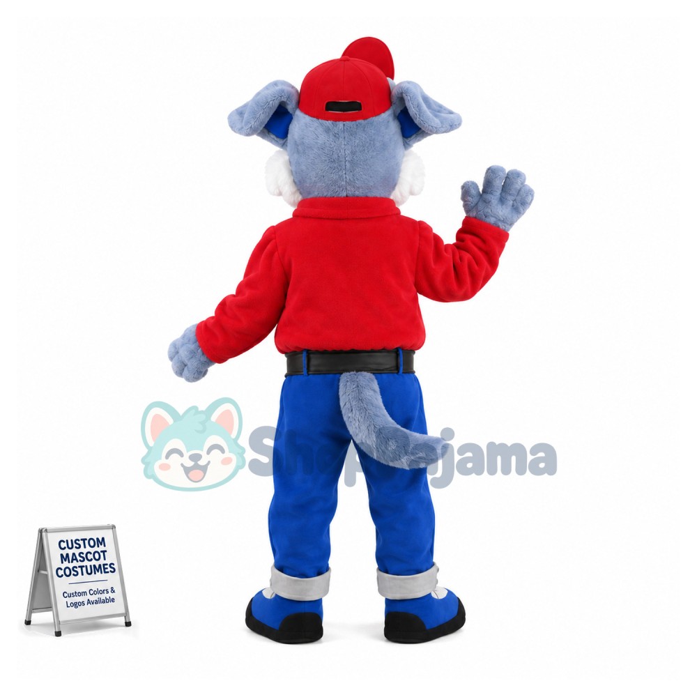 Lovely Blue Dog Plush Mascot Costume Fancy Dress Outfit