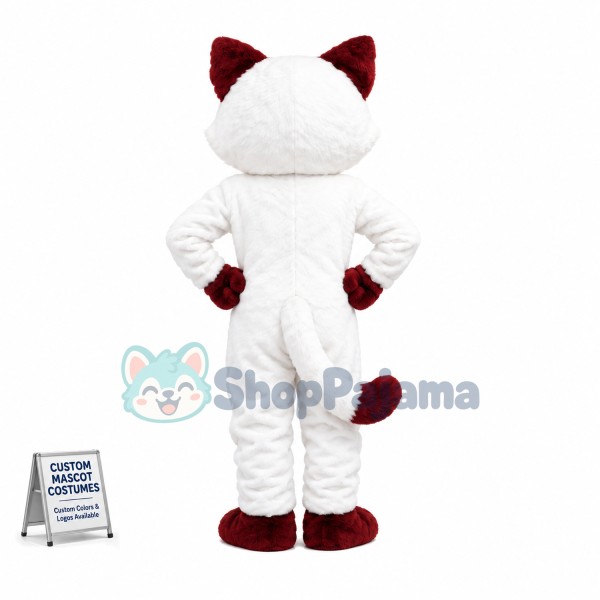 White Cat Mascot Costume 