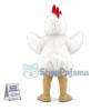 White Rooster Long Plush Mascot Costume 