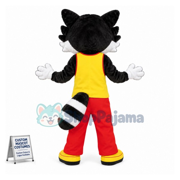 Black Raccoon Mascot Costume Fancy Dress Outfit