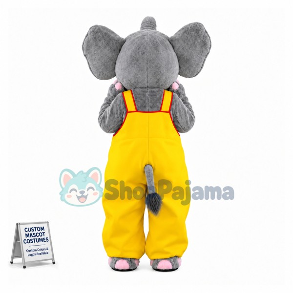 Cute Grey Elephant Mascot Costume Fancy Dress Outfit