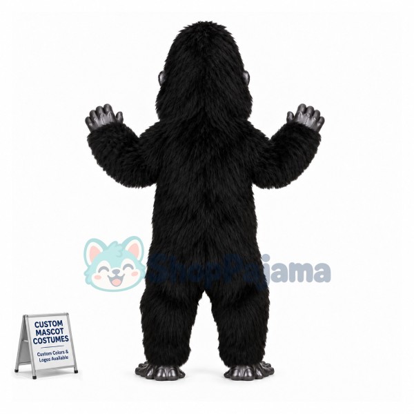 Black Gorilla Long Fur Mascot Adult Costume