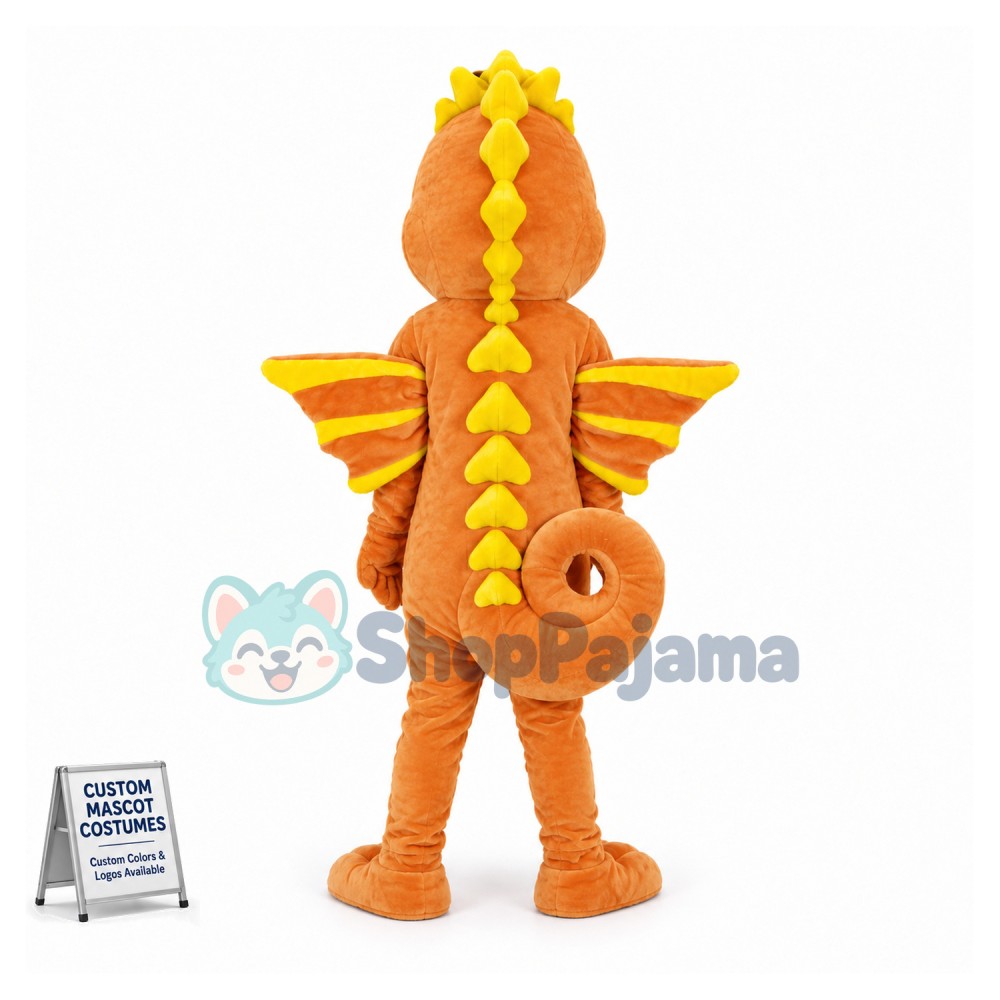 Orange Seahorse Mascot Adult Costume
