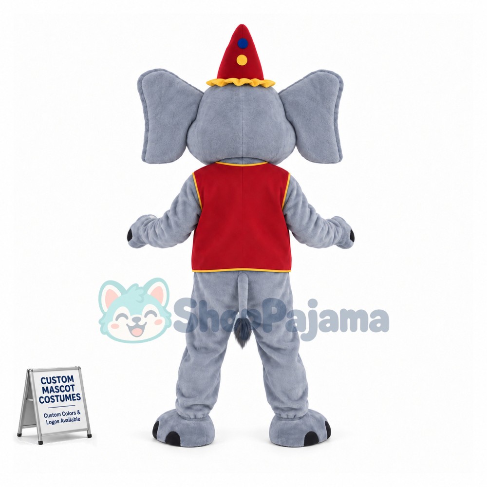 Circus Grey Elephant Mascot Costume 
