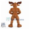 Fierce Power Brown Moose Academy Mascot Costume 