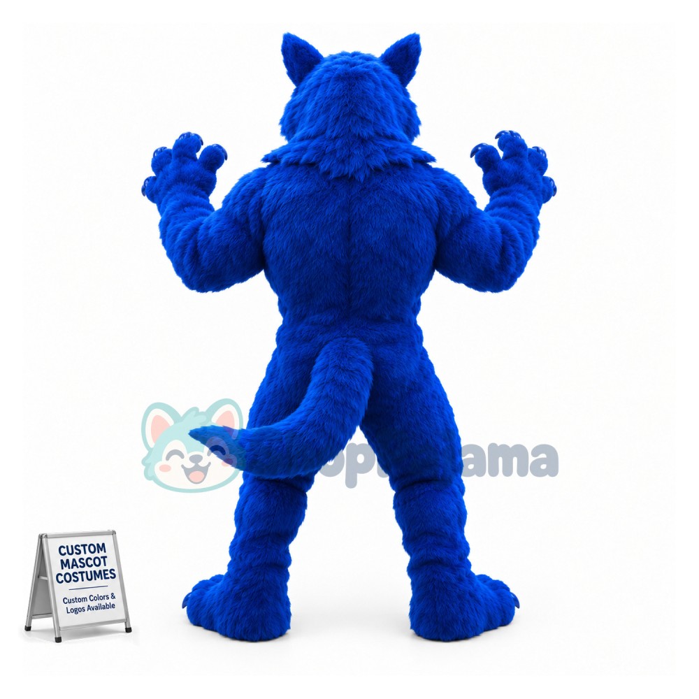 Fierce Blue Wolverine Mascot Costume 