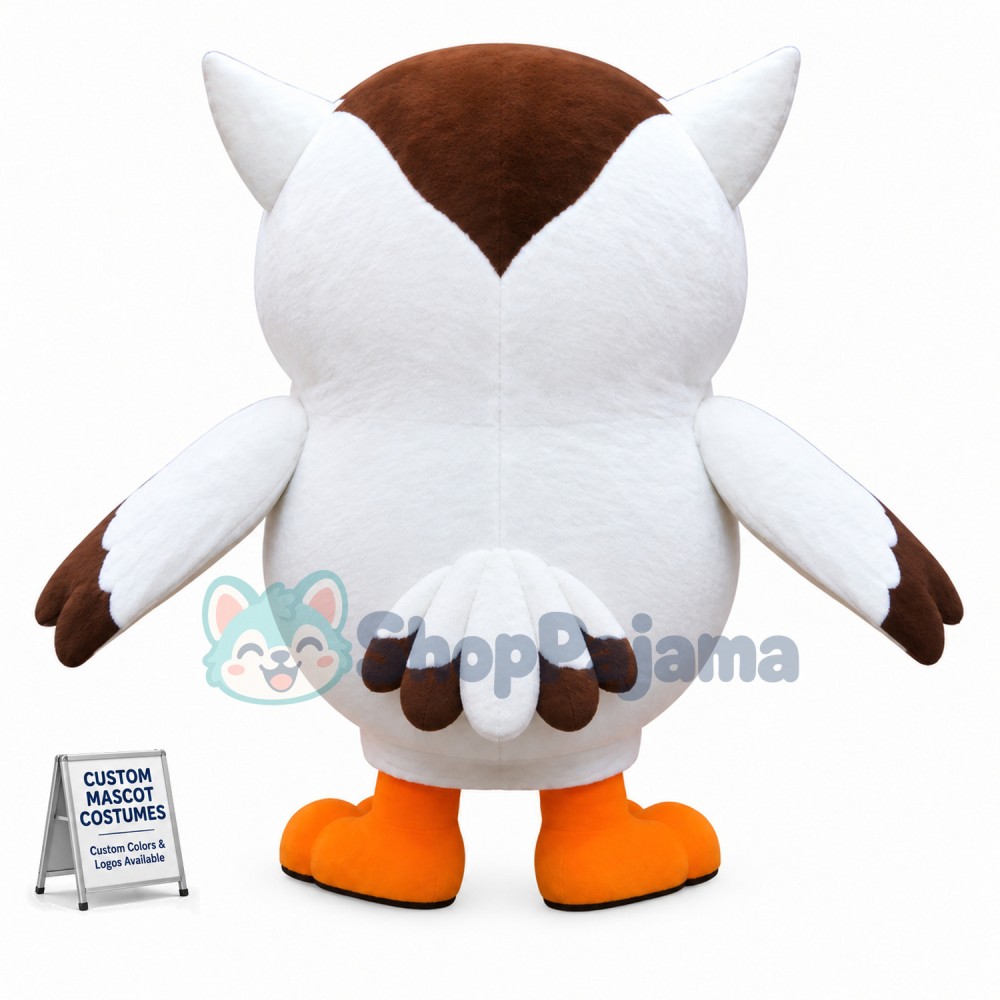 White Bootic Owl Mascot Costume 