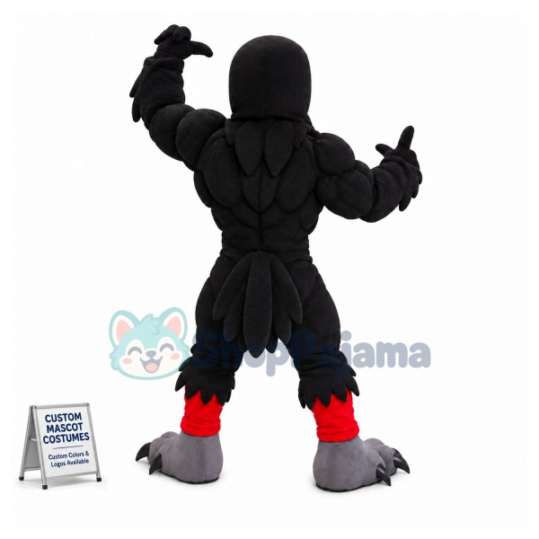 Power Black Raven Mascot Costume 