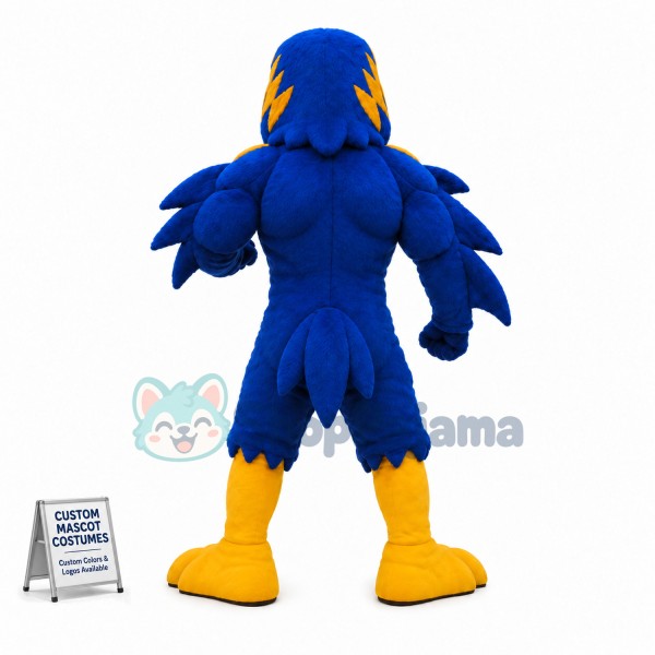 Power Blue Raven Mascot Costume 