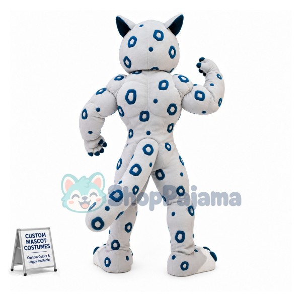 Power Gray Jaguar High School Mascot Costume 
