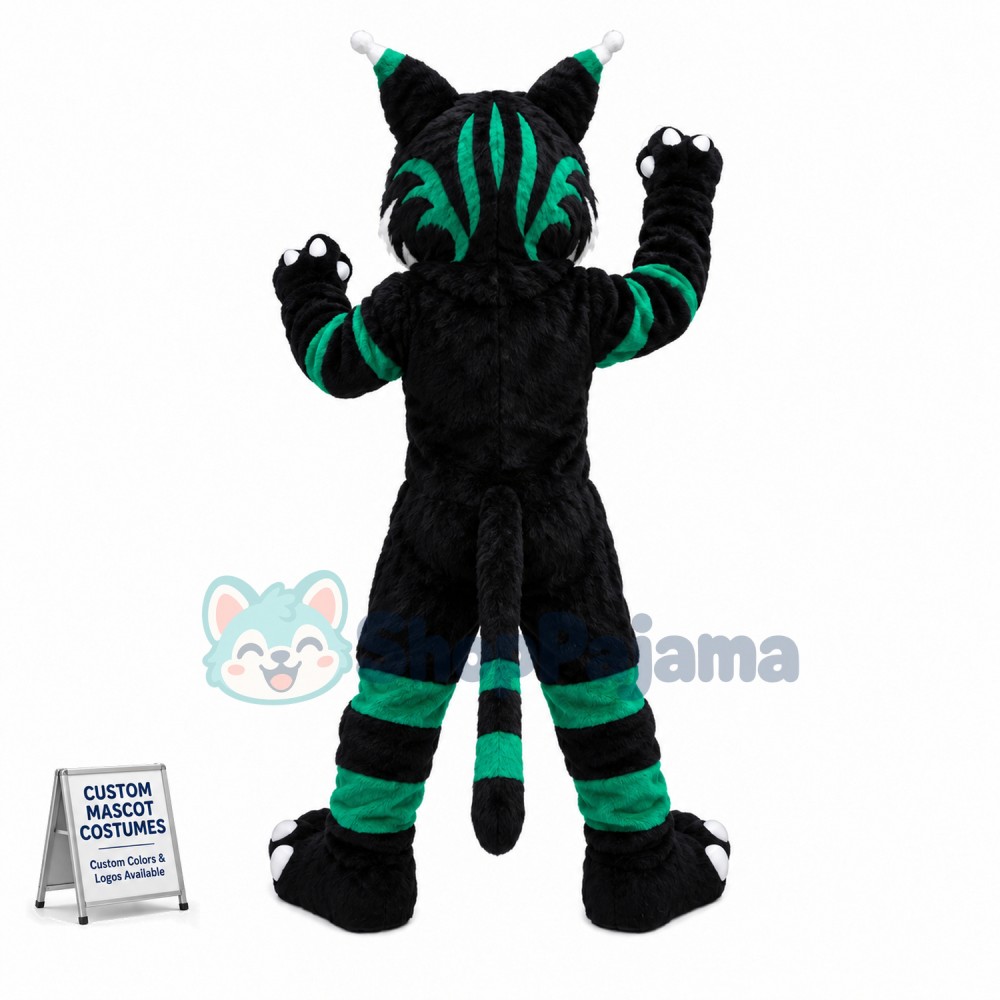 Confident Wildcat High School Mascot Costume 