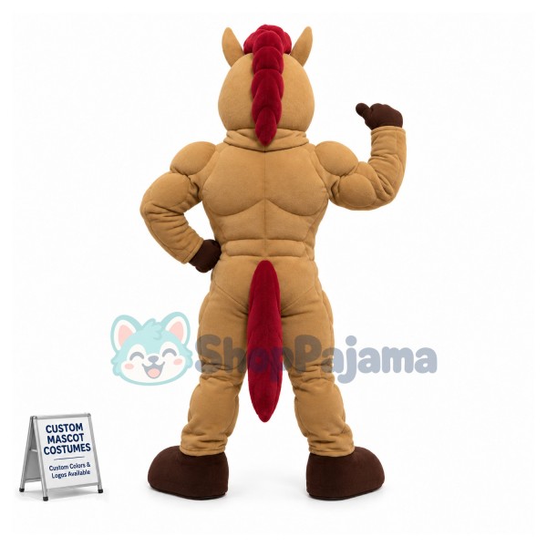 Power Light Brown Mustang High School Mascot Costume 