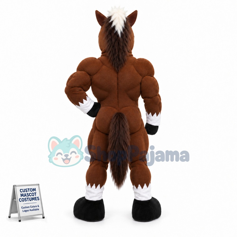 Power Brown Mustang Mascot Costume 