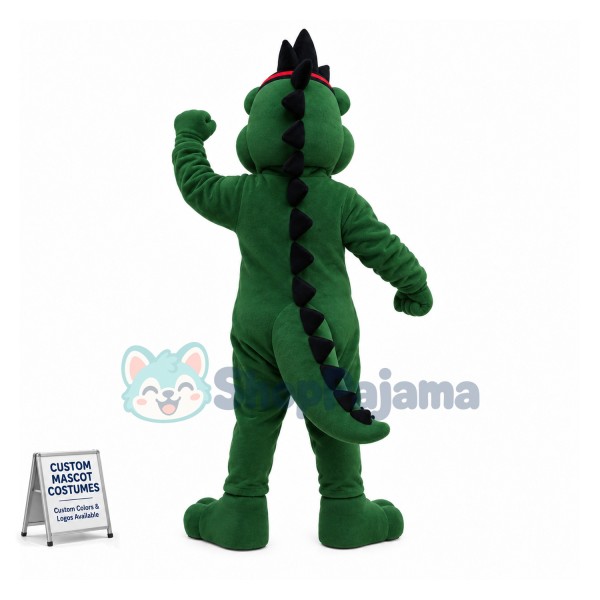 Happy Green Dragon Mascot Adult Costume 