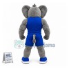 University Power Fierce Gray Mastodon Mascot Costume 