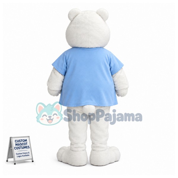 Amiable White Bear Mascot Adult Costume 