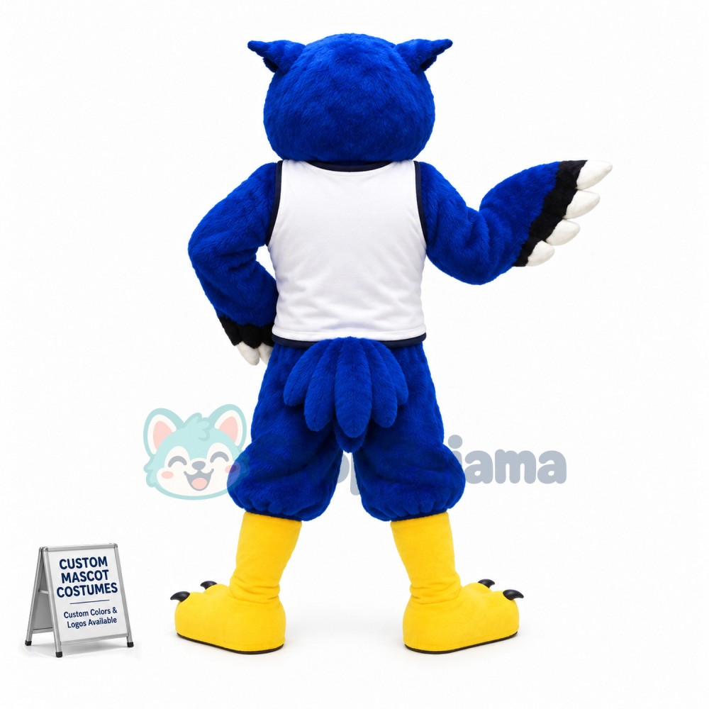 College Blue Owl Mascot Costume 