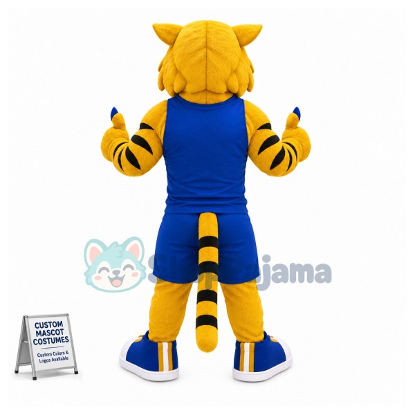 University Power Yellow Wildcat Mascot Costume 
