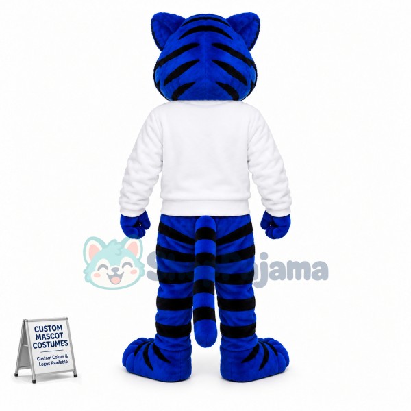 University Blue Tiger Mascot Costume 