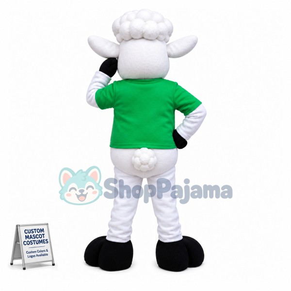 Adorable White Sheep Mascot Adult Costume 