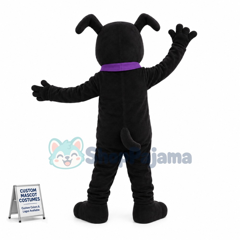 Black Dog Mascot Costume 