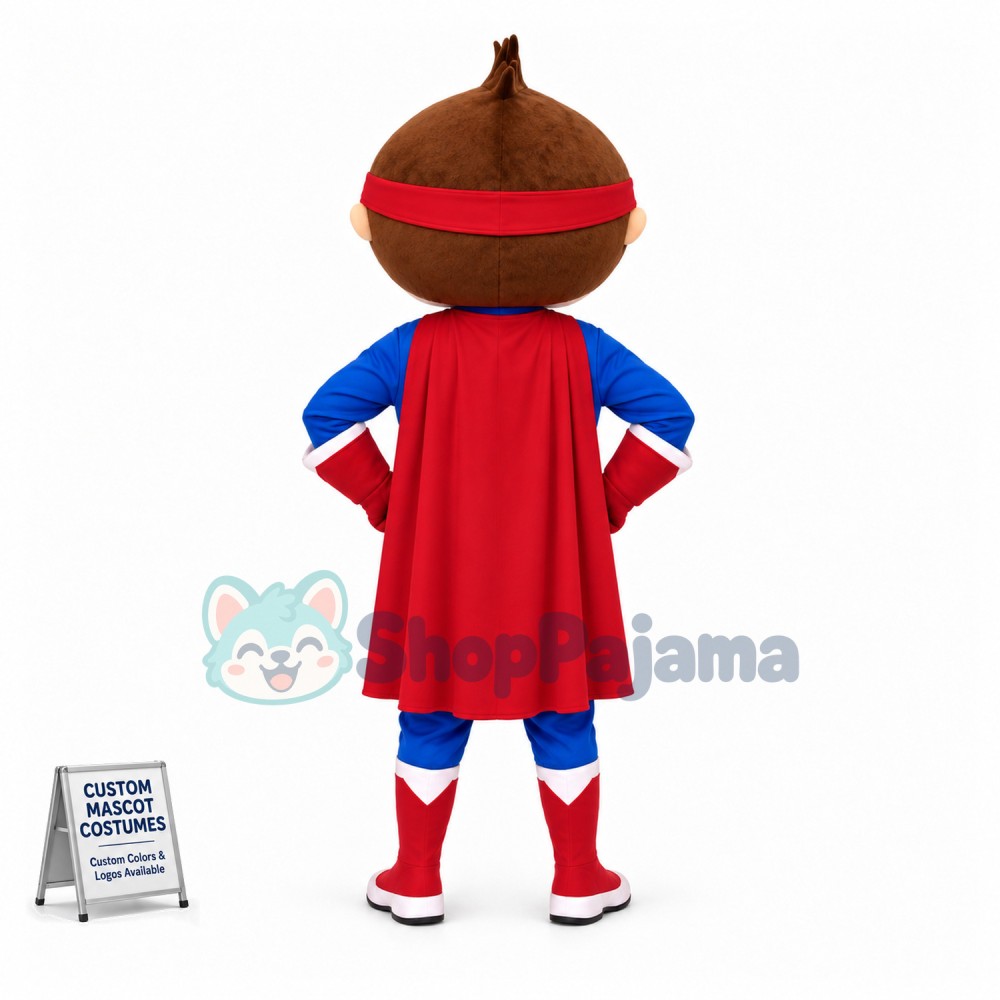 Hero Kid Mascot Adult Costume 