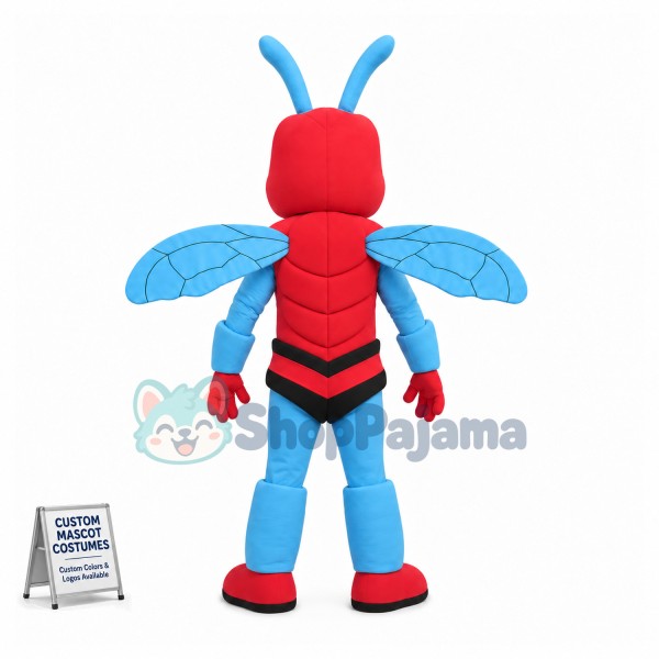 Fierce Power Red & Blue Hornet Mascot Costume	