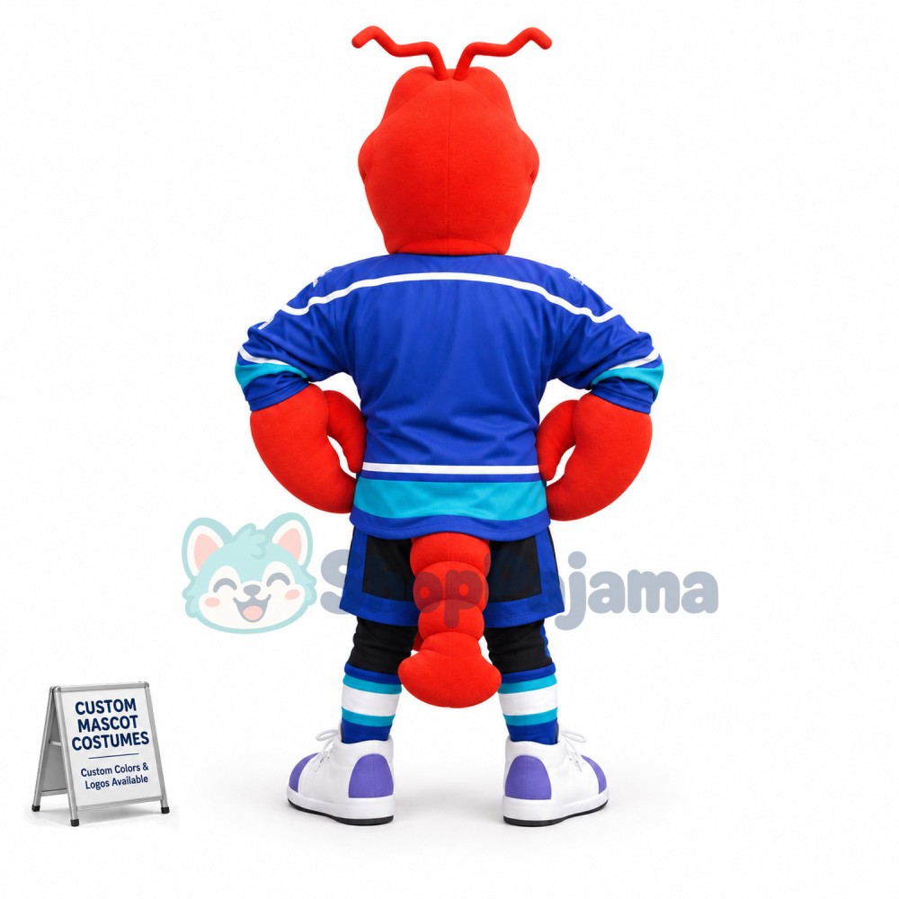 Hockey Red Crayfish Mascot Costume	