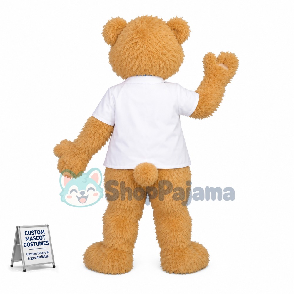 Cuddly Doctor beige Teddy Bear Mascot Costume 