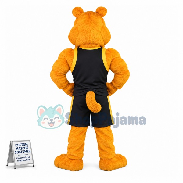 University Power Fierce Yellow Bulldog Mascot Costume 