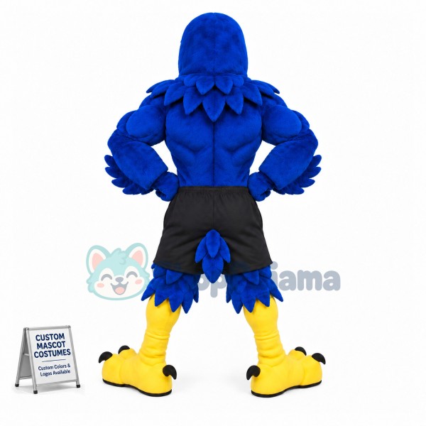Power Fierce Blue Falcon High School Mascot Costume 