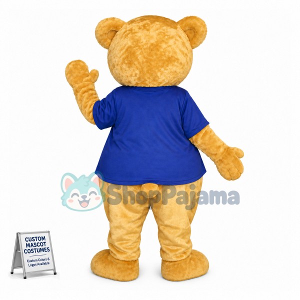 Beige Teddy Bear Mascot Adult Costume 