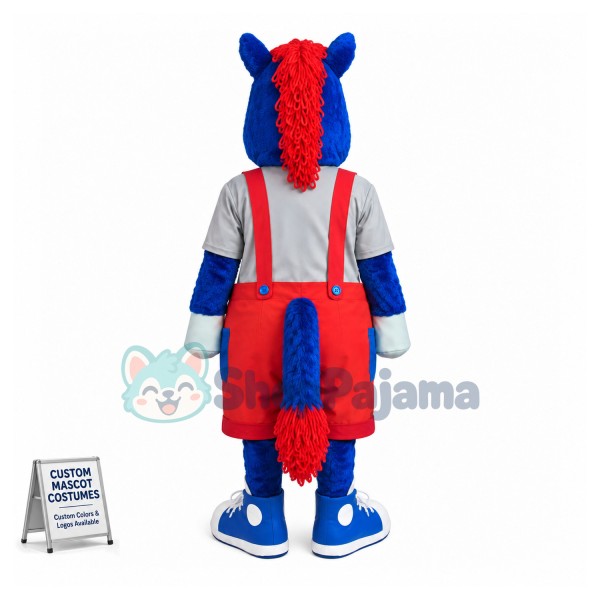 Kid Blue Pony Mascot Costume 